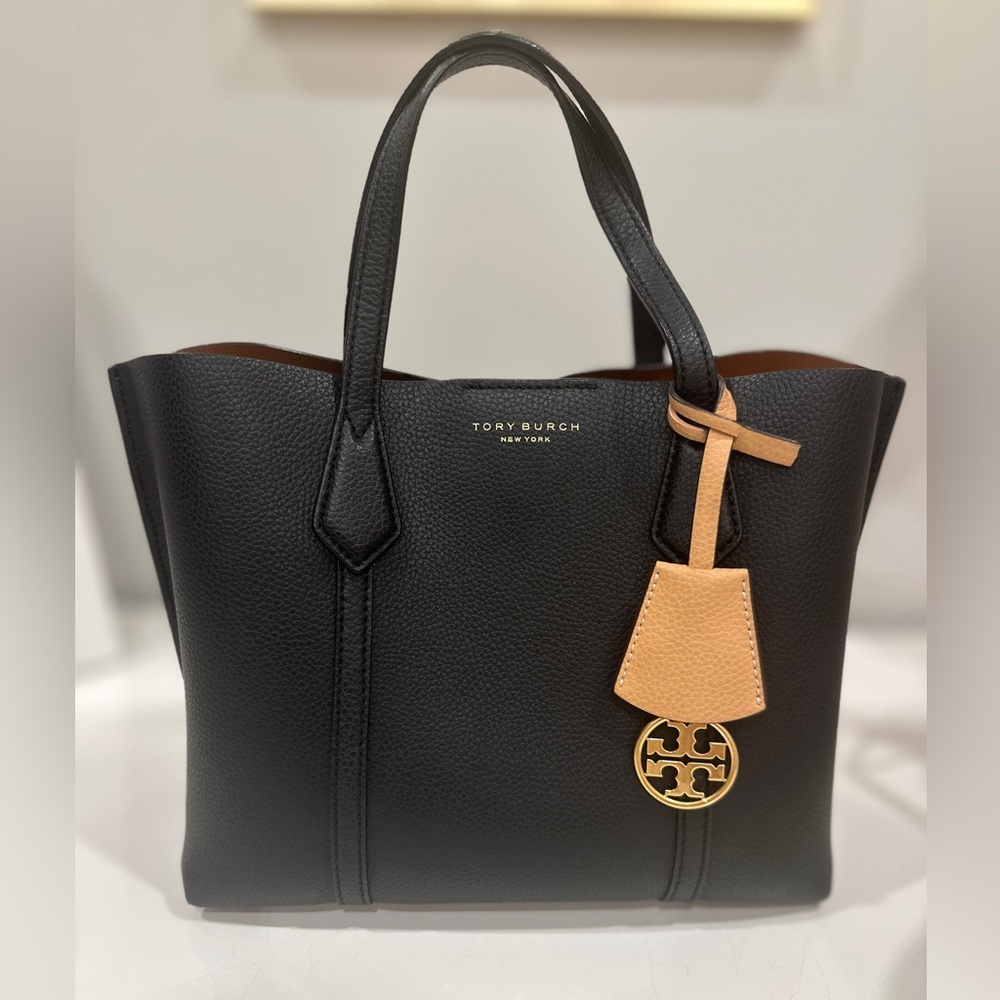 Tory Burch Small Perry Crossbody Tote Satchel Bag in black